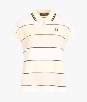 Striped keyhole polo in ice cream