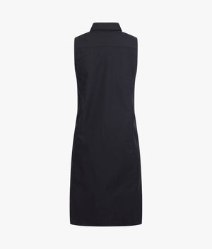 Sleeveless shirt dress in black