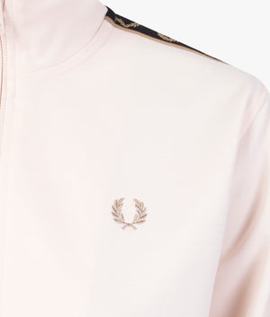 Cropped taped track jacket in silky peach