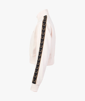 Cropped taped track jacket in silky peach