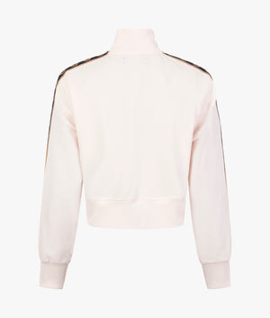 Cropped taped track jacket in silky peach