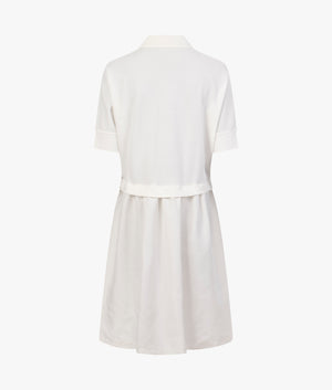Gathered polo shirt dress in snow white