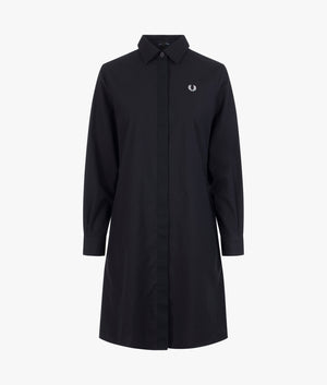 Fred Perry | Fishtail hem shirt dress in black | EQVVS Womens Fred Perry | Fishtail hem shirt dress in black | EQVVS Womens