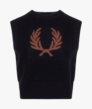 Laurel wreath knitted tank in black