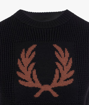 Laurel wreath knitted tank in black