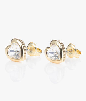 Han crystal heart earrings in gold