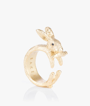 Rabbela rabbit ring in brushed gold