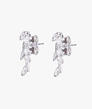 Senia serpentine crystal stud earrings in silver