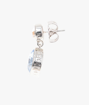 Craset crystal drop earrings in silver, light blue & gold