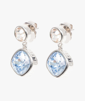 Craset crystal drop earrings in silver, light blue & gold