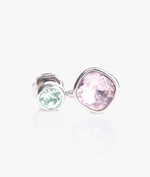 Craset crystal drop earrings in silver, mint & light rose