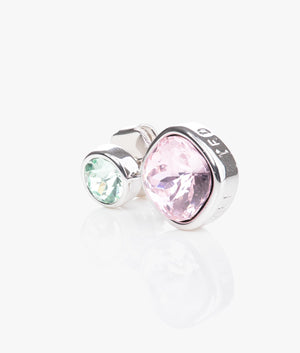 Craset crystal drop earrings in silver, mint & light rose