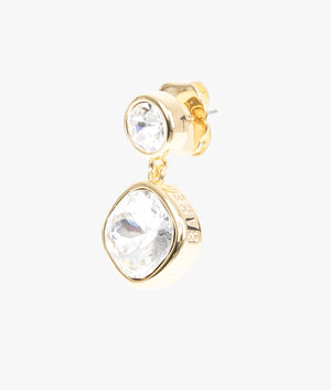 Craset crystal drop earrings in gold