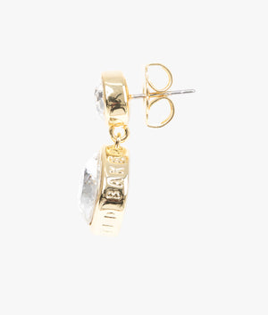 Craset crystal drop earrings in gold