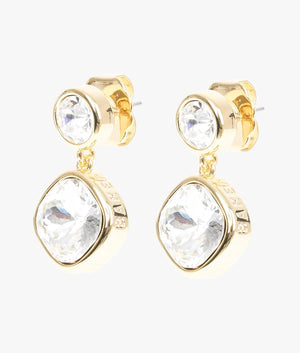 Craset crystal drop earrings in gold