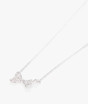 Barsie crystal bow pendant in silver