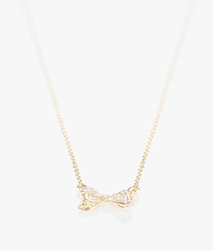 Barsie crystal bow pendant in gold