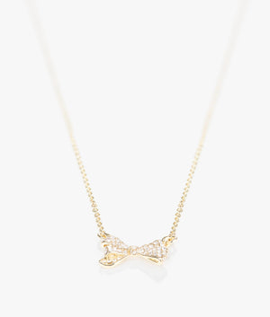 Barsie crystal bow pendant in gold