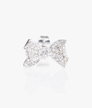 Barseta crystal bow stud earrings in silver