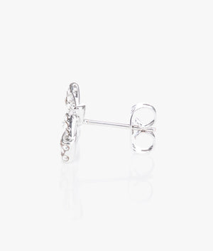 Barseta crystal bow stud earrings in silver