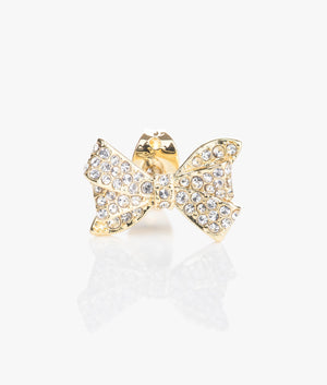 Barseta crystal bow stud earrings in gold