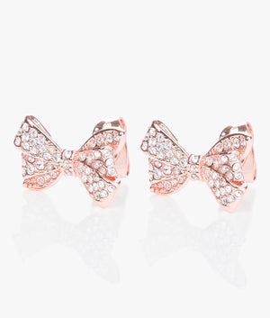 Barseta crystal bow stud earrings in rose gold