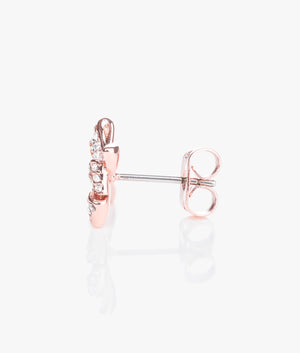 Barseta crystal bow stud earrings in rose gold