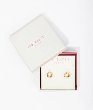 Flo pearl flower stud earrings in pearl