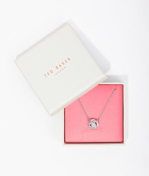 Florita crystal flower pendant in silver