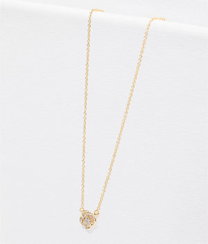 Florita crystal flower pendant in gold