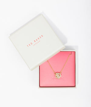Florita crystal flower pendant in gold