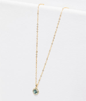 Soltell solitaire sparkle crystal pendant in in gold and green crystal