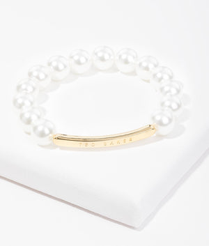 Beadie baker bead adjustable bracelet in pearl