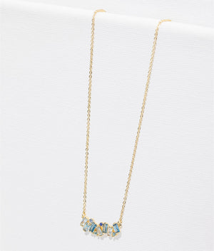 Clarita blue crystal cluster necklace