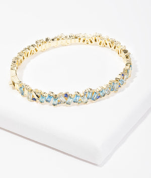 Clarina blue crystal cluster bangle