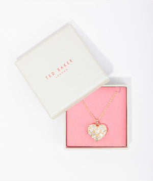 Cherish crystal cluster heart locket pendant in gold
