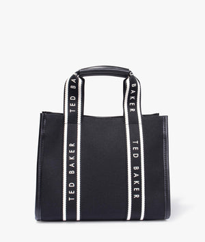 Georjea branded webbing tote in black