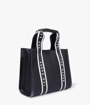 Georjea branded webbing tote in black