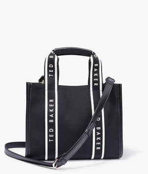 Georjea branded webbing tote in black