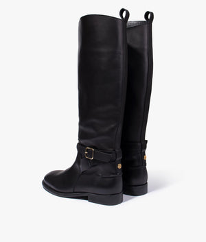 Forrah leather knee high boot in black