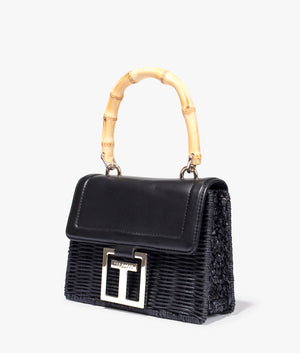 Jaylisa top handle basket crossbody in black