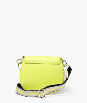 Darcell branded webbing crossbody in lime