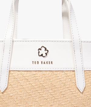 Blesha magnolia raffia mini tote in ecru