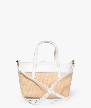 Blesha magnolia raffia mini tote in ecru