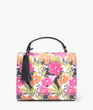 Maniya printed magnolia top handle bag in pink