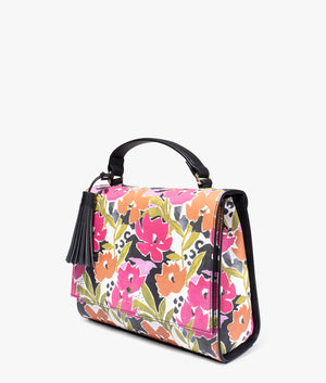 Maniya printed magnolia top handle bag in pink