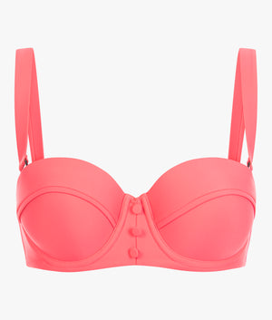 Santine cupped bikini top in coral