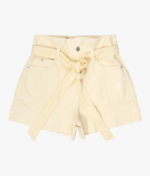 Danikii self tie shorts in light yellow