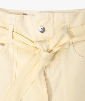 Danikii self tie shorts in light yellow