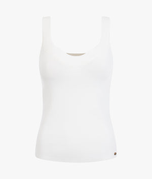 Hanniea ottoman detailed knit top in white